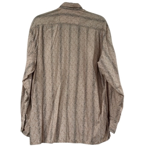 Vintage Italian Ping Pong Pale Pink & Brown Printed Cotton Blend Shirt Size M - Picture 11 of 12